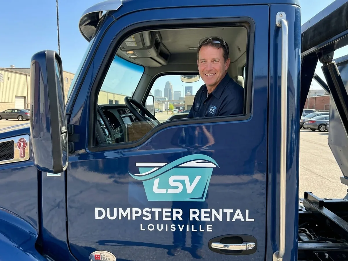 40 Yard Dumpster roll-off container delivered in Louisville, KY
